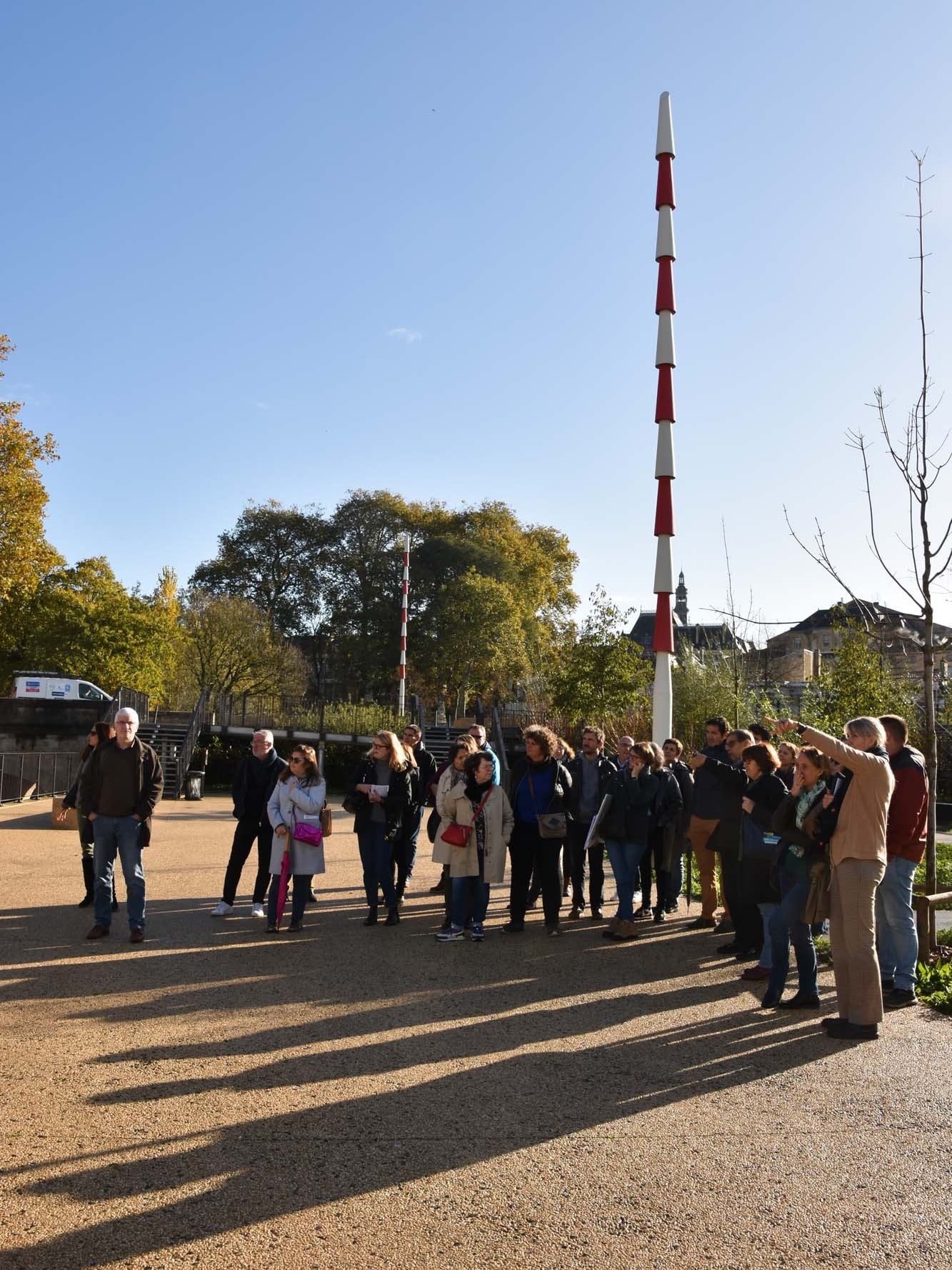 Visite de terrain réunissant des professionnels autour des enjeux de l’urbanisme circulaire.